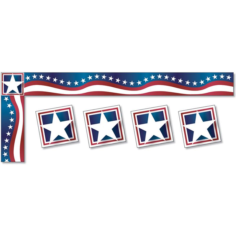 Stars & Stripes Trimmer All Around The Board - 6 per Pack