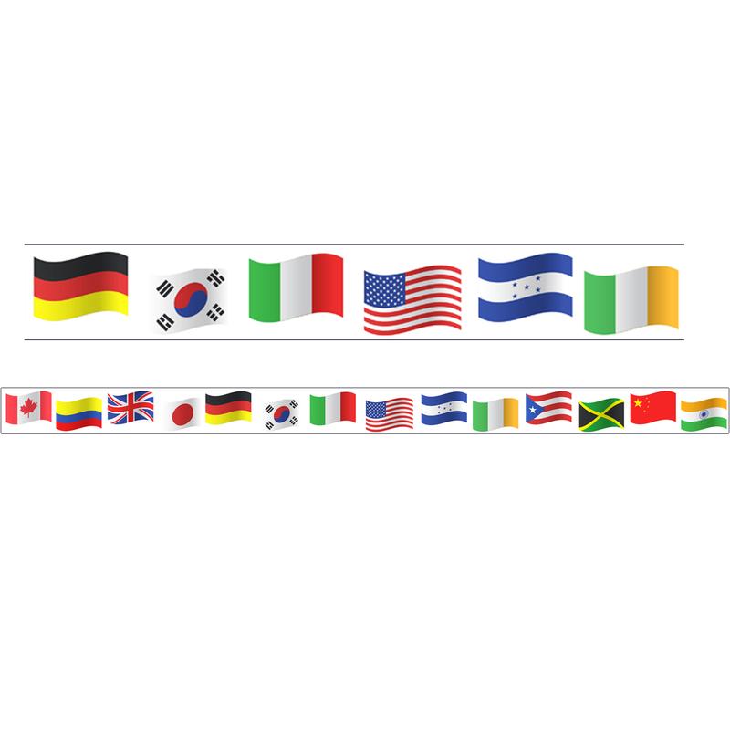 Picture of Charles Leonard CHL28108-2 World Flags Theme Magnetic Border - 2 per Pack