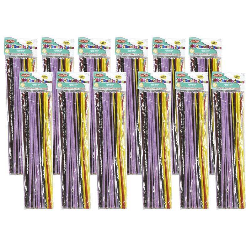 Picture of Charles Leonard CHL65400-12 Chenille Stems&#44; Assorted Colors - Pack of 100 - 12 per Pack