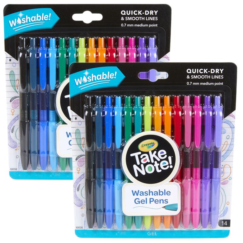 Picture of Crayola BIN586414-2 Take Note Washable Gel Pens - 14 Count - 2 per Pack
