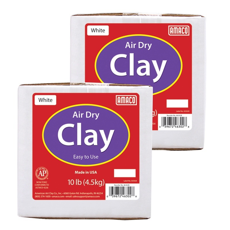 White Air Dry Clay - 2 Each