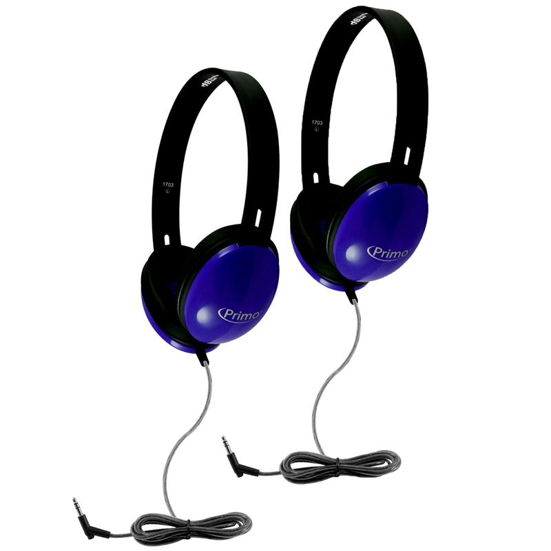 Picture of Hamilton Electronics Vcom HECPRM100-2 Primo Stereo Headphones&#44; Blue - 2 Each