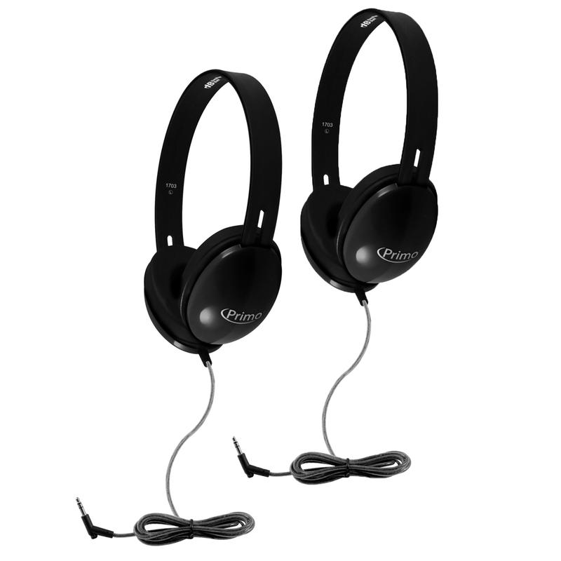 Picture of Hamilton Electronics Vcom HECPRM100B-2 Primo Stereo Headphones&#44; Black - 2 Each