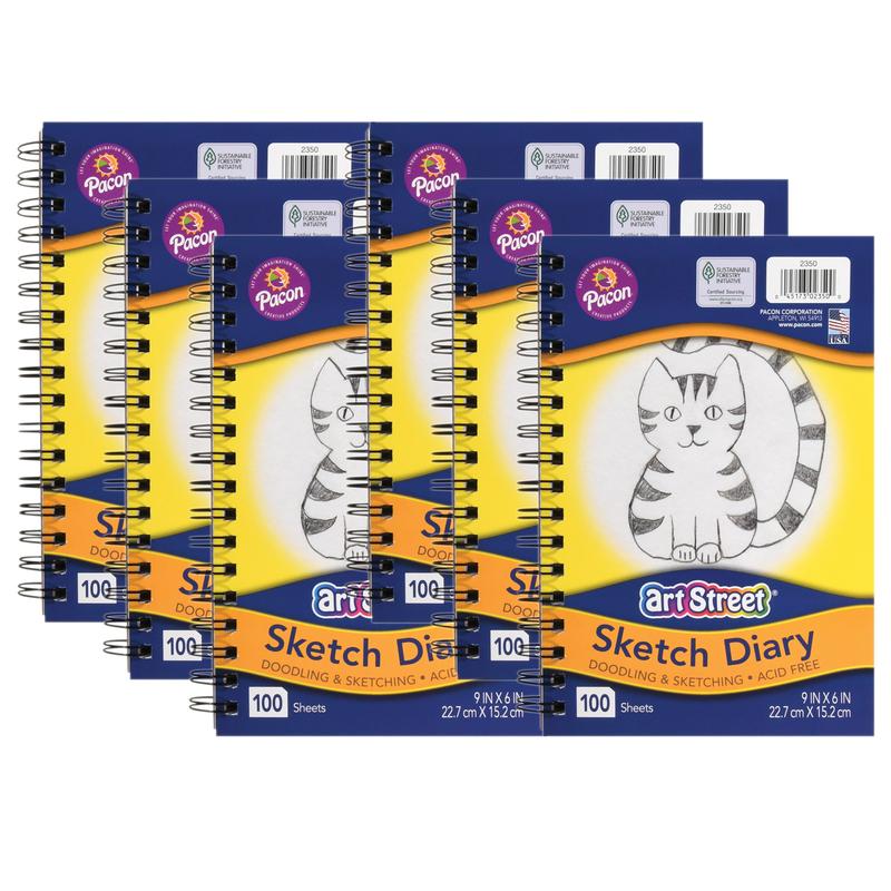 100 Sheets Lightweight Sketch Book - 9 x 6 in. - 6 Each