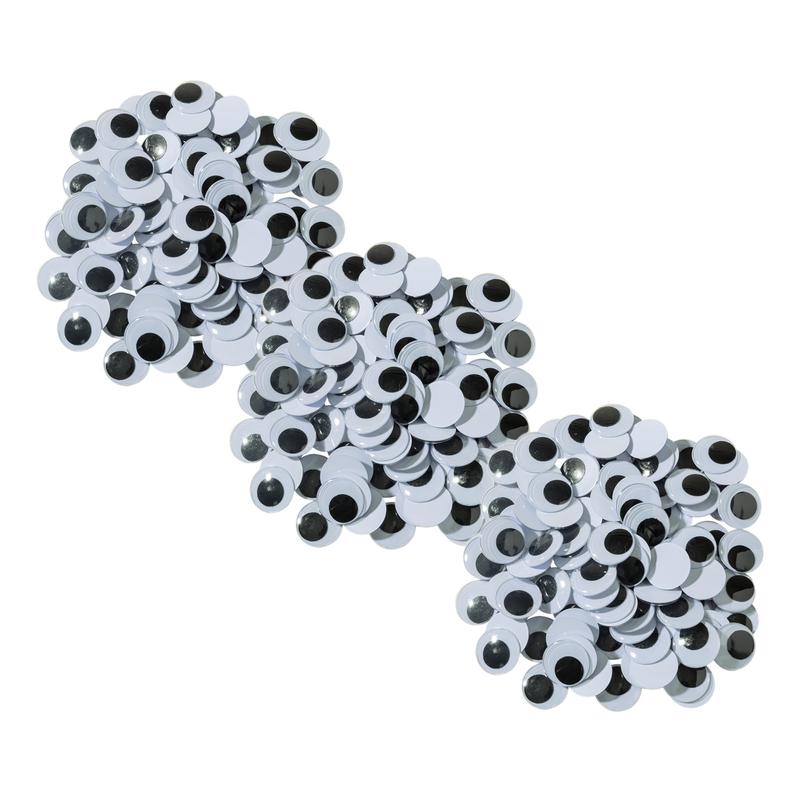 20 mm Wiggle Eyes, Black - 100 Piece - 3 per Pack