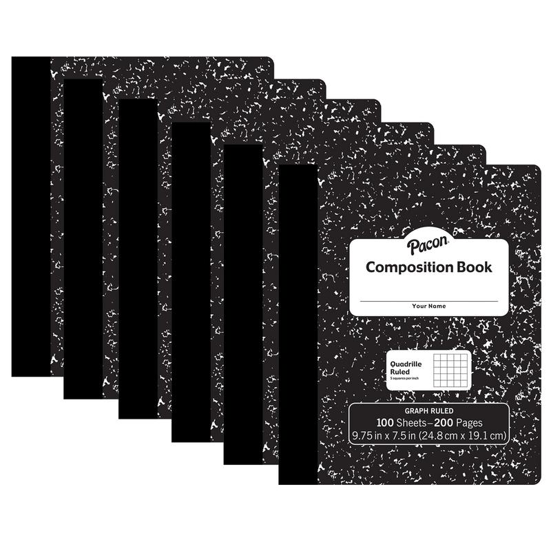 Picture of Dixon Ticonderoga PACMMK37103-6 Composition Book&#44; Black Marble - 100 Sheets - 6 Each