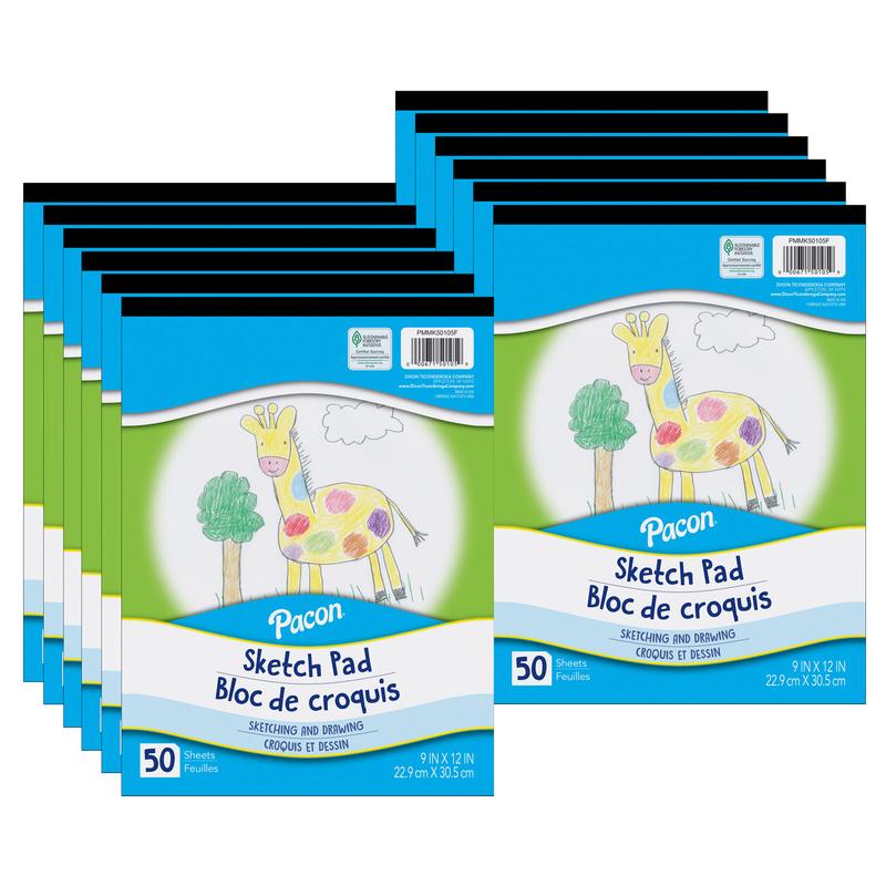 9 x 12 in. Little Fingrs Sketch, Pad White - 50 Sheets - 12 Each