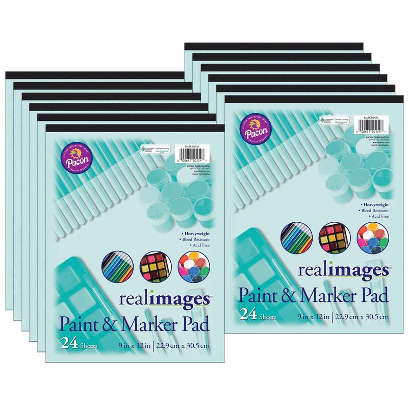 Dixon Ticonderoga  9 x 12 in. Real Images Paint & Markr Pad Heavy - 24 Sheets - 12 Each