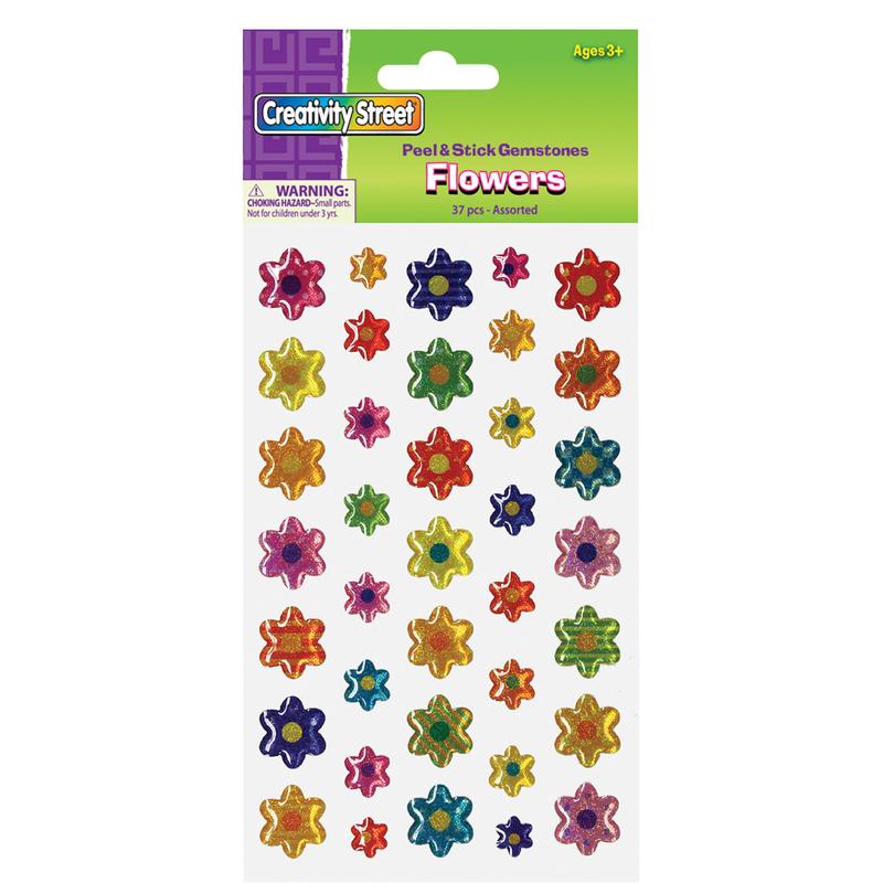 Picture of Dixon Ticonderoga PACAC1640 Gemstone Stickers Flowers - 37 Piece