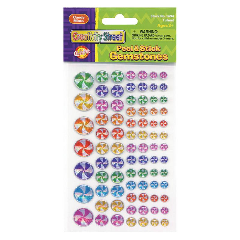 Picture of Dixon Ticonderoga PACAC1694 Gemstone Stickers Candy Mints - 81 Piece
