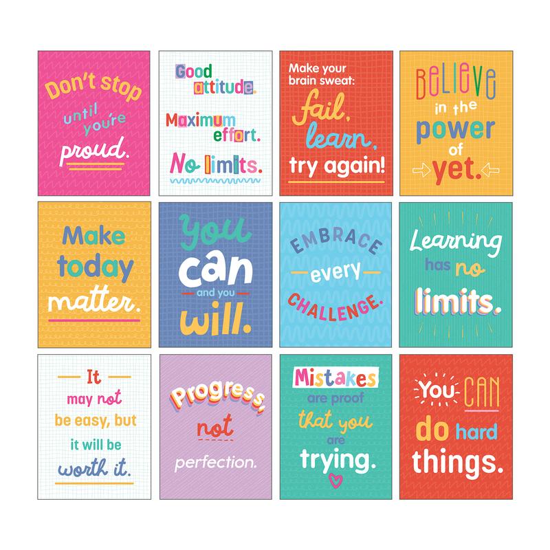 Picture of Carson Dellosa CD-106009 Growth Mindset Quotes Mini Posters
