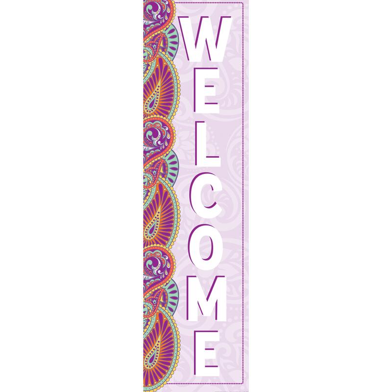 Picture of Eureka EU-849940 Positively Paisley Welcome Banner Vertical