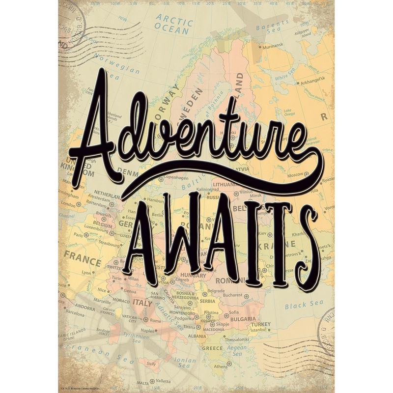 Picture of Teacher Created Resources TCR7432 Adventure Awaits Positive Poster