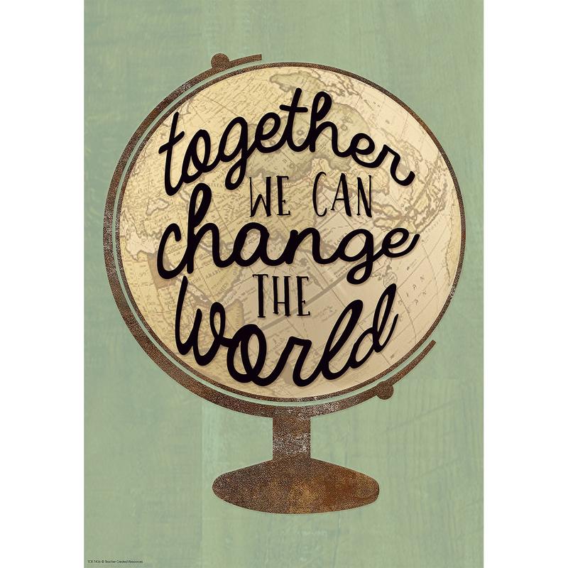 Picture of Teacher Created Resources TCR7436 Together We Can Change The World Positive Poster
