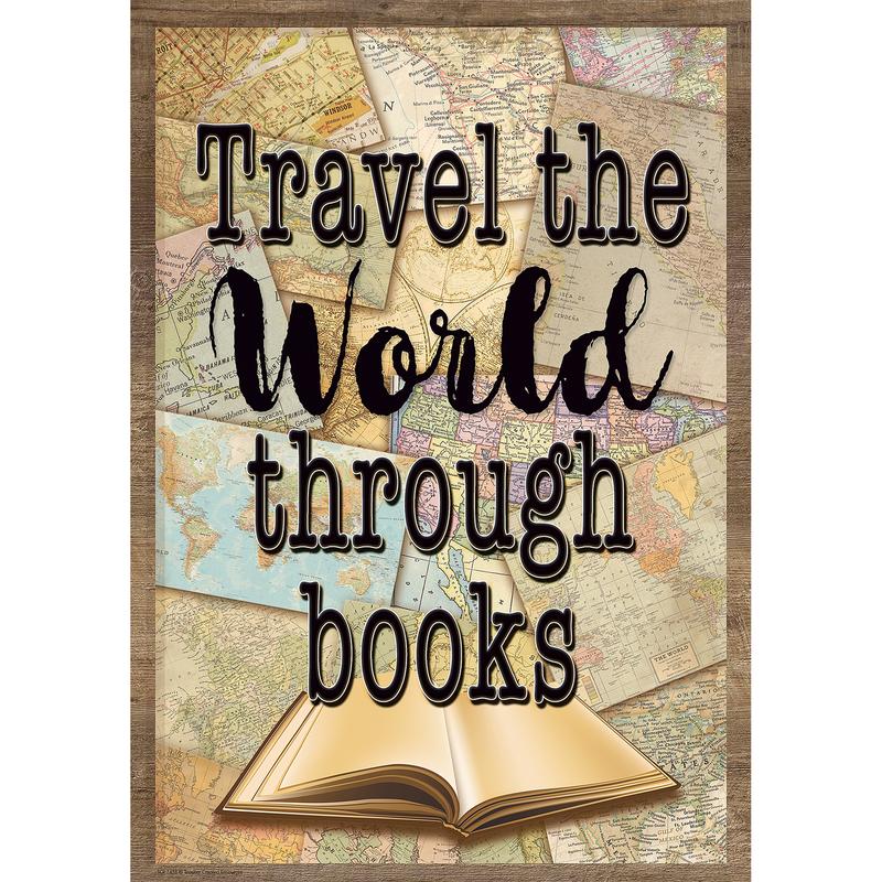 Picture of Teacher Created Resources TCR7438 Travel The World Through Books Positive Poster