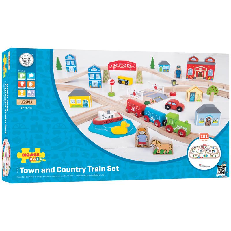 Picture of Bigjigs Toys BJT015 Rail Town & Country Train Set