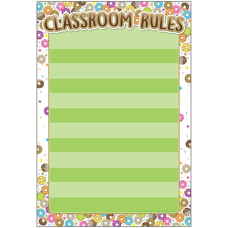 Picture of Ashley Productions ASH91065 Donutfetti Classroom Rules Chart Smart Poly - 13 x 19 in.