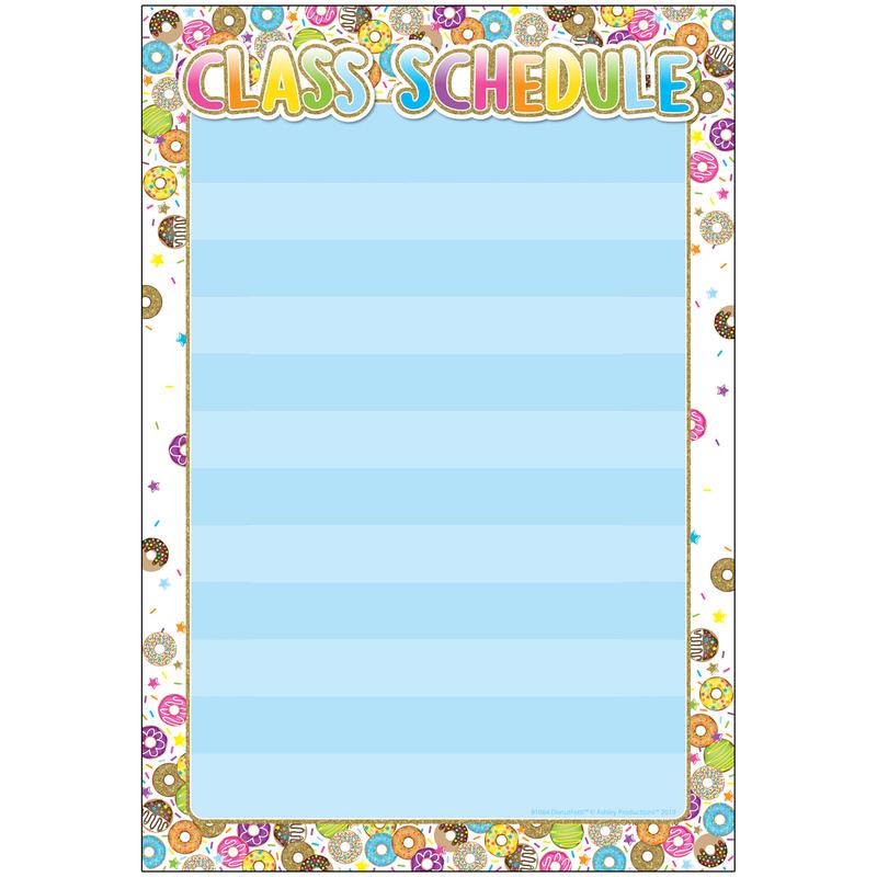 Picture of Ashley Productions ASH91066 Donutfetti Class Schedule Chart Smart Poly - 13 x 19 in.