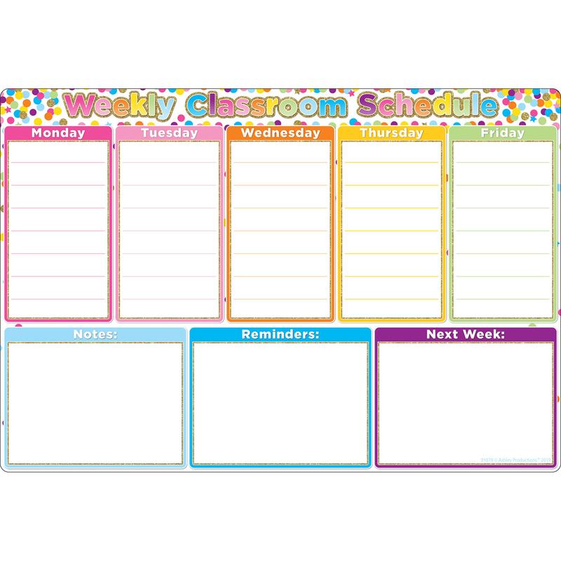 Picture of Ashley Productions ASH91079 Confetti Weekly Schedule Chart Smart Poly - 13 x 19 in.