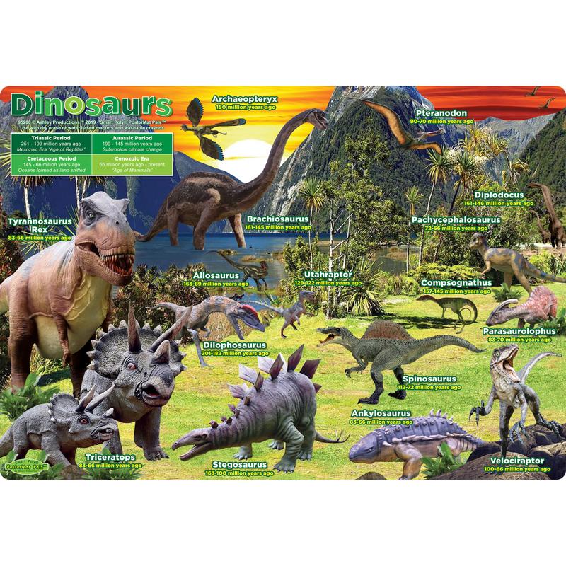 Picture of Ashley Productions ASH95200 Dinosaurs Postermat Pals Smart Poly Single Sided