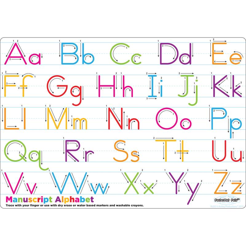 Picture of Ashley Productions ASH95207 Manuscript Alphabet Postermat Pals Smart Poly Single Sided