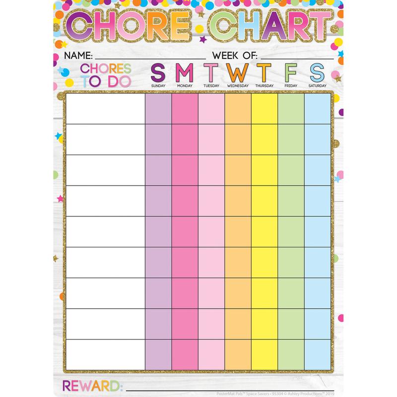Picture of Ashley Productions ASH95304 Chores Confetti Style Postermt Pals Smart Poly Single Sided