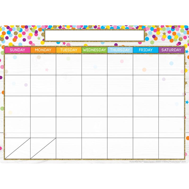 Picture of Ashley Productions ASH95305 Calendar Confetti Style Postermat Pals Smart Poly Single Sided