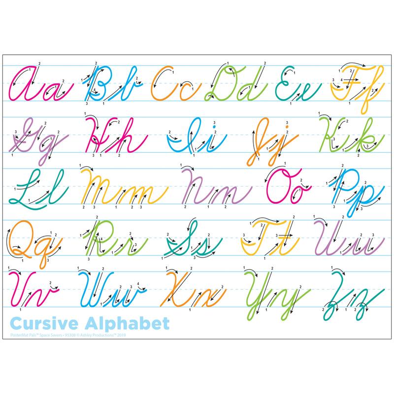 Picture of Ashley Productions ASH95308 Cursive Handwriting Postermat Pals Smart Poly Single Sided