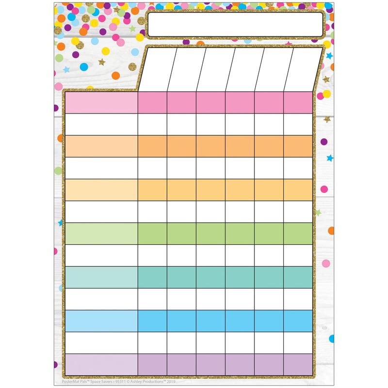 Picture of Ashley Productions ASH95311 Incentive Chart Confetti Postermat Pals Smart Poly Single Sided