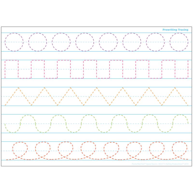 Picture of Ashley Productions ASH95317 Prewriting Tracing Postermat Pals Smart Poly Single Sided