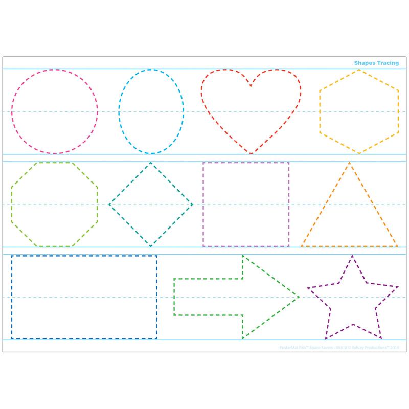 Picture of Ashley Productions ASH95318 Shapes Tracing Space Savers Postrmt Pals Smart Poly Single Sided