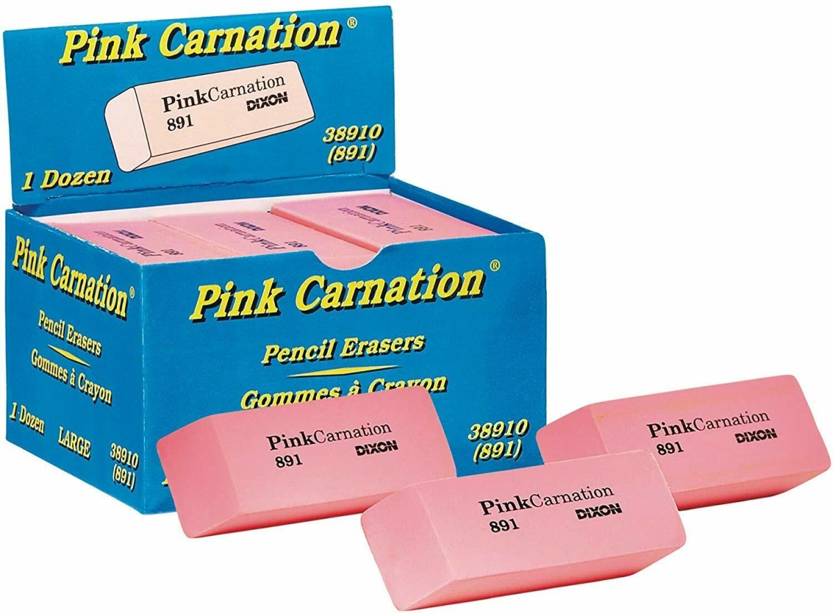 Picture of Dixon Technologies DIX38910 Pink Carnation Erasers - Large