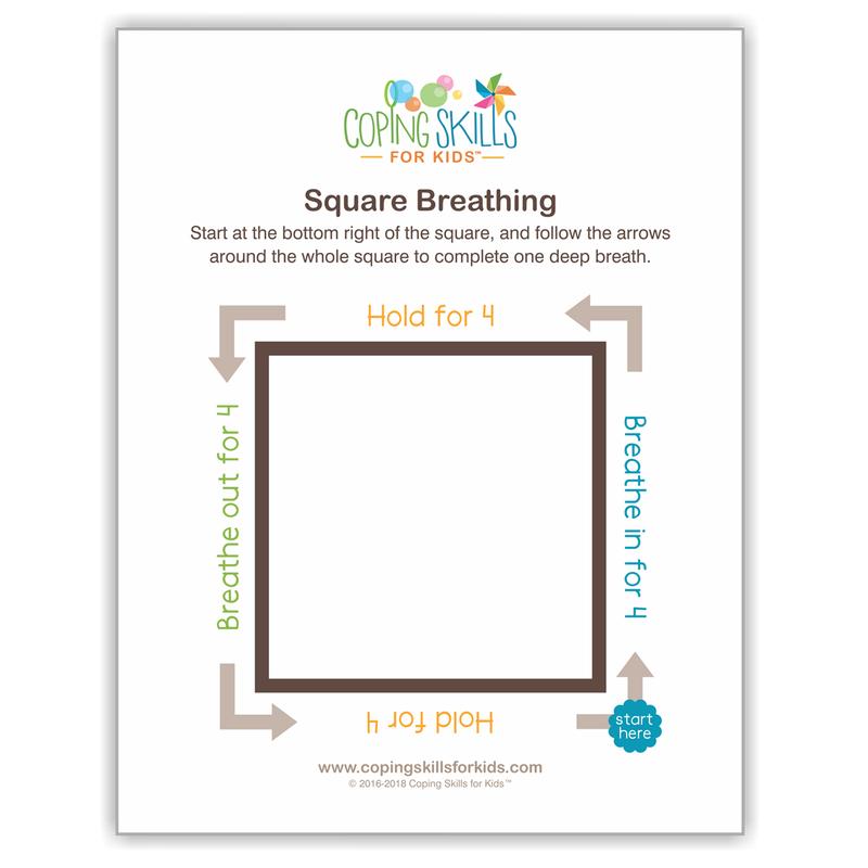 Picture of Coping Skills for Kids CSKOPSQ11 Square Deep Breathing Poster
