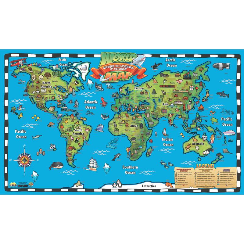Picture of Waypoint Geographic RWPWC04 Kids World Map Intractve Wall Chart with Free App