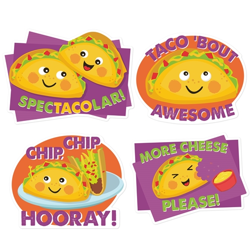 Picture of Eureka EU-628001-6 Jumbo Scented Taco Stickers - Pack of 6