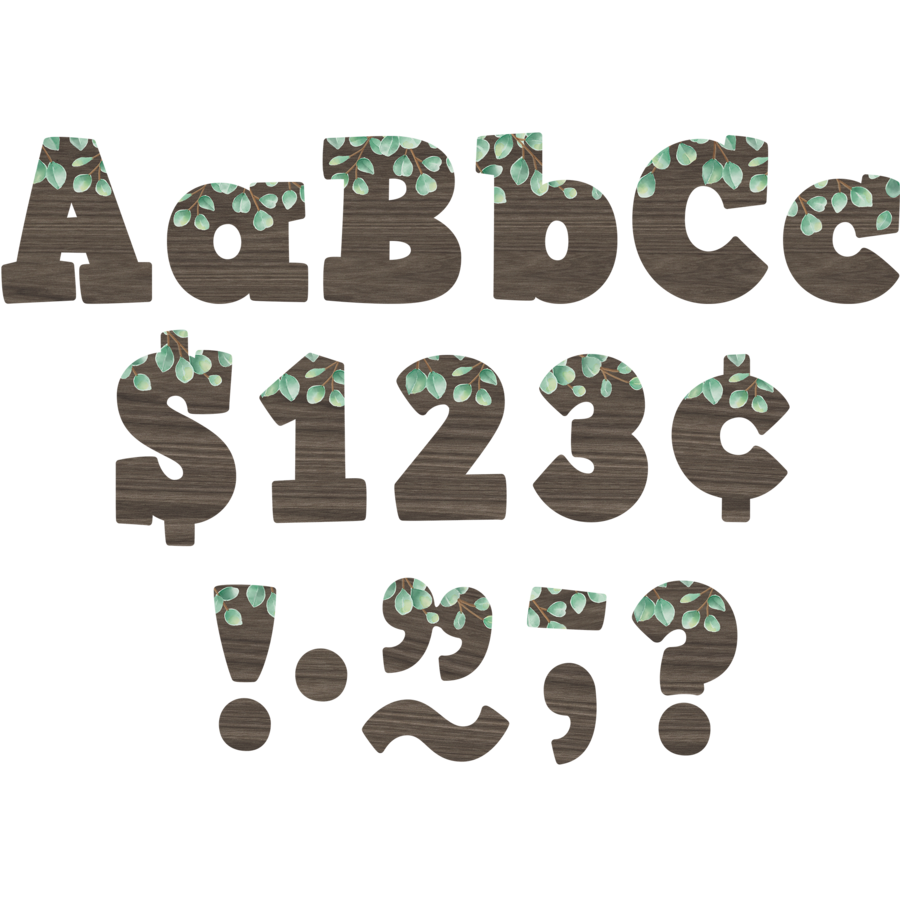 Teacher Created Resources Eucalyptus 4" Bold Block Letters Combo Pack, 230 Per Pack, 3 Packs