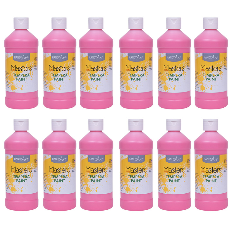 Little Masters Tempera Paint, Pink, 16 oz., 12PK