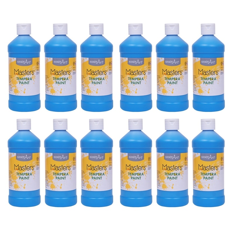 RPC201732-12 16 oz Little Masters Tempera Paint, Light Blue - Pack of 12
