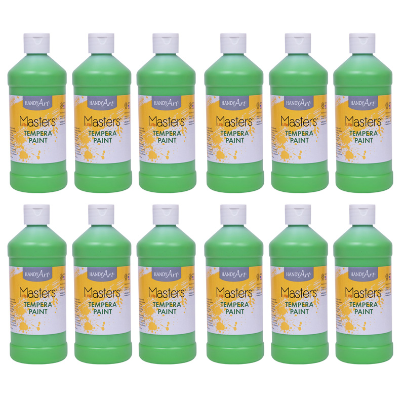 Little Masters Tempera Paint, Light Green, 16 oz., 12PK