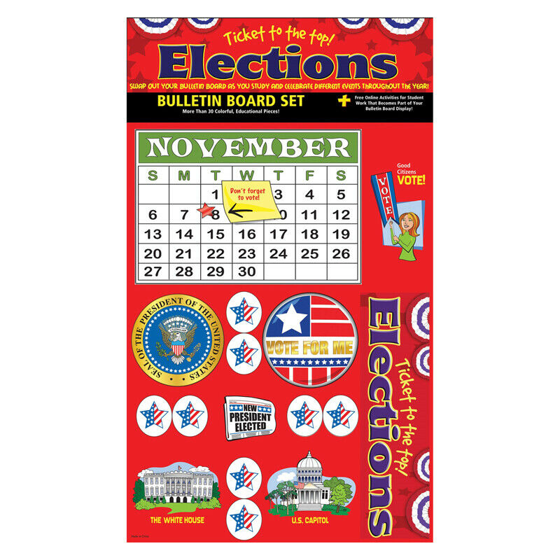 Picture of Gallopade GALBBBELEBUL Elections Bulletin Board Set, Grade PK-12