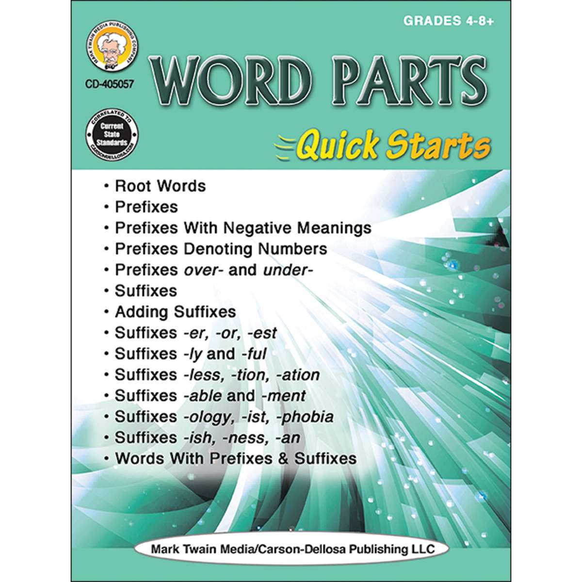 Picture of Carson Dellosa Education CD-405057 Quick Starts Word Parts Workbook Grade 4-8plus