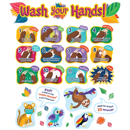 Picture of Carson Dellosa Education CD-110511 One World Handwashing Bulletin Board Set