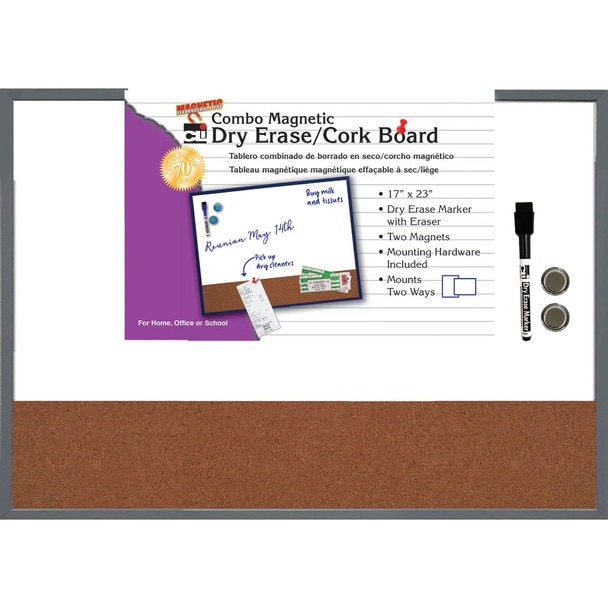 Picture of Charles Leonard CHL35415 Magnetic Dry Erase with Cork Board&#44; Gray