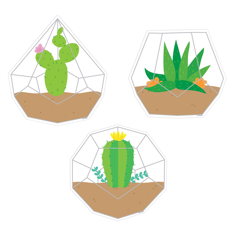 Picture of Creative Teaching Press CTP10419 6 in. Positively Plants Terrariums Designer Cut-Outs&#44; Multi Color - Grade K - 36 Piece