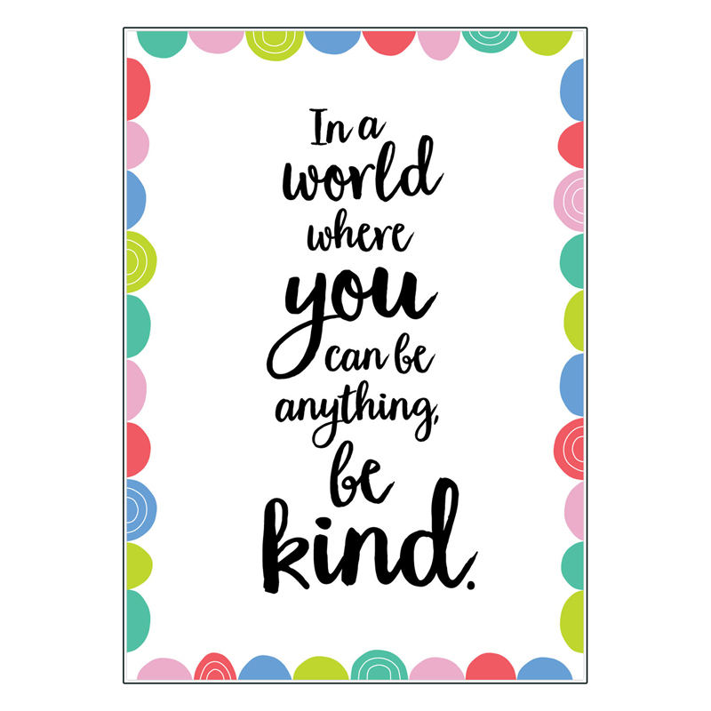 Picture of Creative Teaching Press CTP10433 13.375 x 19 in. Rainbow Doodles Inspire U Poster - In a World Where You Can be Anything Be Kind&#44; Multi Color - Grade K