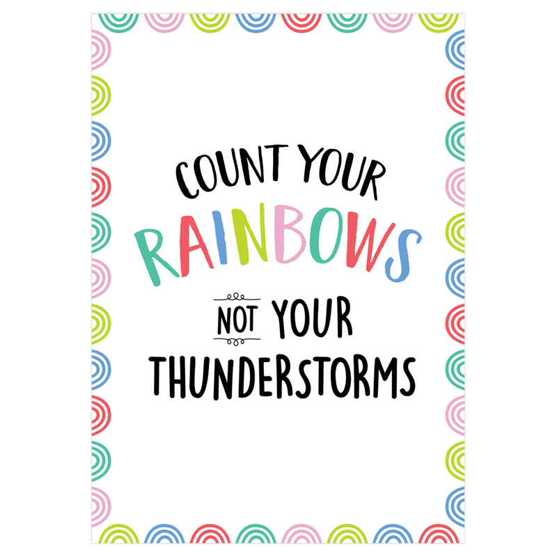 Picture of Creative Teaching Press CTP10436 13.375 x 19 in. Rainbow Doodles Inspire U Poster - Count Your Rainbows not You Thunderstrom&#44; Multi Color - Grade K