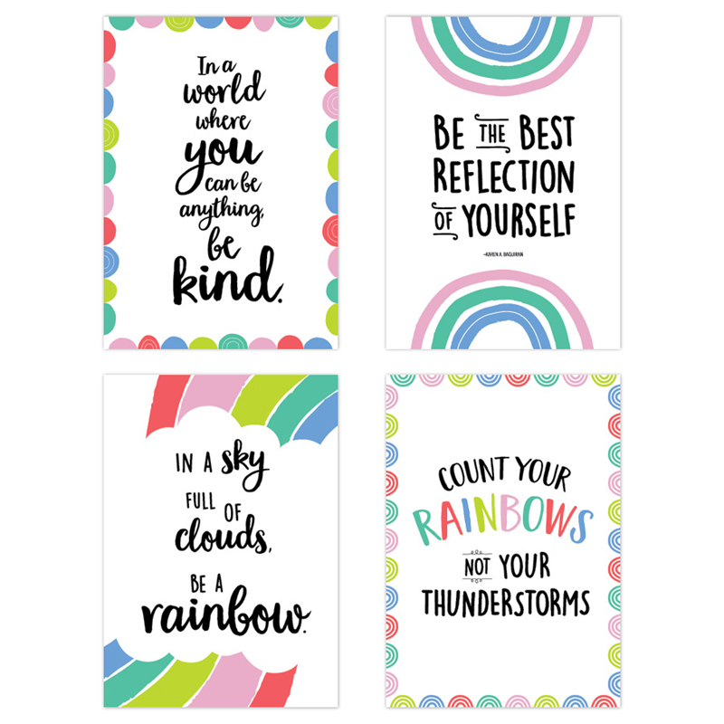 Picture of Creative Teaching Press CTP10450 Rainbow Doodles 4-Poster Pack&#44; Multi Color - Grade K