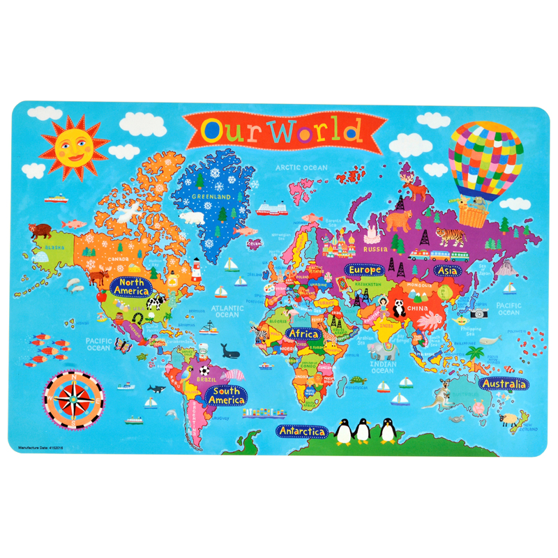 Picture of Waypoint Geographic RWPKPM01 Kids World Place Map for Grade PK Plus&#44; Multi Color