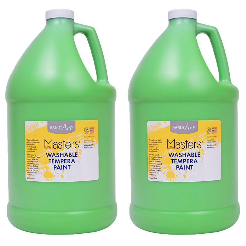 1 gal Little Masters Washable Tempera Paint, Light Green - Pack of 2