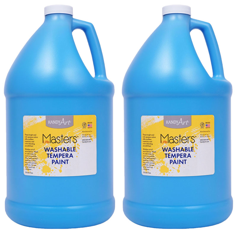 Washable Tempera Paint for Grade PK Plus, Light Blue - 2 Each